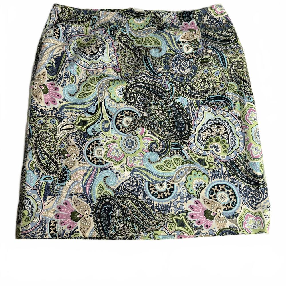 Talbots Lined Paisley A Line Skirt Women's Size 18 Petite.
